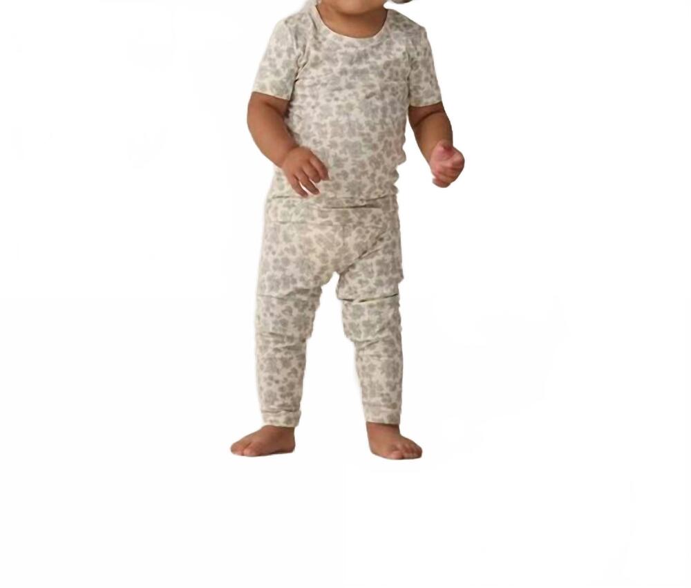 NEW QUINCY MAE girls bamboo short sleeve pajama set in blue floral
